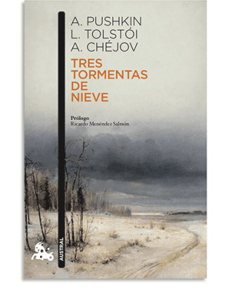 PORTADA DEL LIBRO TRES TORMENTAS DE NIEVE DE Aleksander Pushkin