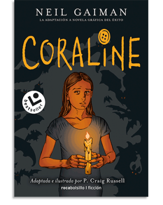PORTADA DEL LIBRO CORALINE DE Neil Gaiman