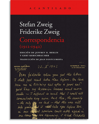 PORTADA DEL LIBRO CORRESPONDENCIA (1912-1942) DE Stefan Zweig