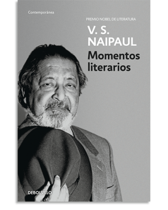 PORTADA DEL LIBRO MOMENTOS LITERARIOS DE V.S. Naipaul
